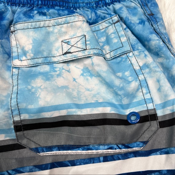Speedo Blue Palm Clouds Swim Trunks 8” Size M - Picture 6 of 12